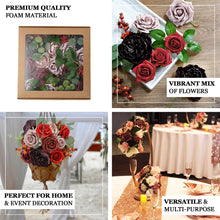 30 Pcs Assorted Color Foam Flower Box With Roses Peonies Leaves And Stems