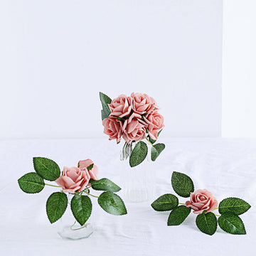Add Elegance to Your Event with 24 Roses Dusty Rose Artificial Foam Flowers