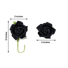 2 Inch Black Foam with Flexible Stem and Leaves 24 Roses
