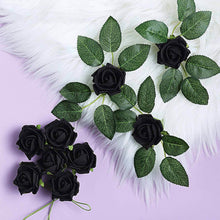 Artificial Flowers in Black 2 Inch with Flexible Stems 24 Roses