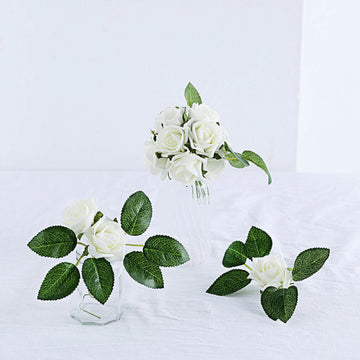 Elegant Ivory Artificial Foam Roses for Stunning Event Decor