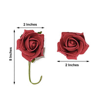 Artificial Red Flowers 2 Inch with Flexible Stem and Leaves 24 Roses