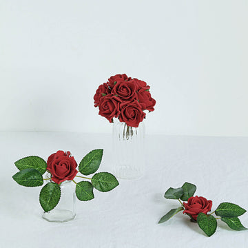 Add Elegance with 24 Red Artificial Foam Roses