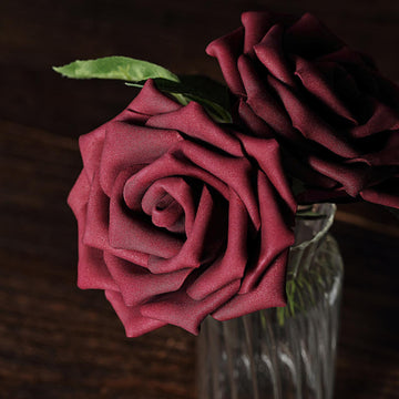 Add Elegance and Charm with Burgundy Artificial Foam Roses