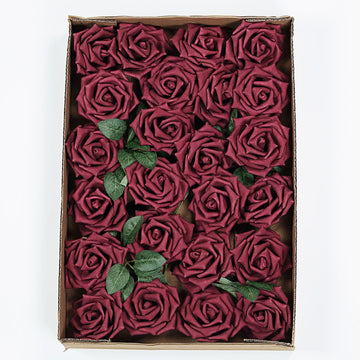 Create a Stunning Atmosphere with Burgundy Artificial Foam Roses