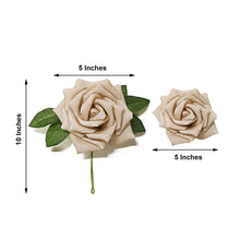 5 Inch Champagne Flowers with Flexible Stem and Leaves Artificial Foam 24 Roses