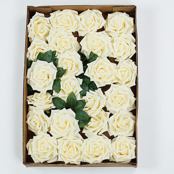 Create a Blossomy Appeal with Cream Roses - Perfect for Weddings and Parties