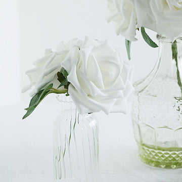 Elegant and Timeless: 24 White Artificial Foam Flowers