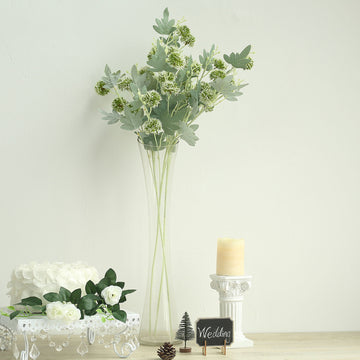 Green Artificial Globe Thistle Flower Spray: The Perfect Addition to Your Decor Collection