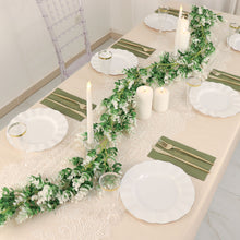 Artificial Eucalyptus Table Garland White And Green 6 Feet