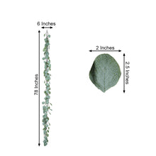 Artificial Frosted Green Silk Eucalyptus Leaf Garland Vine 6.5 Feet