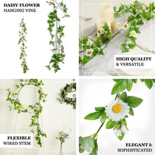Garland Of Artificial Magnolia Leaves And White Silk Daisies 5.5 Feet