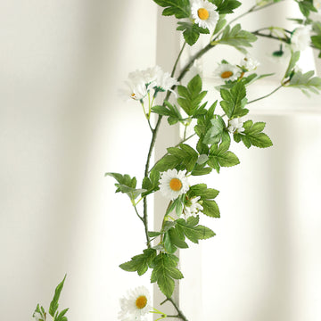 Add Freshness and Radiance with White Artificial Daisy Garland