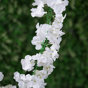 Elevate Your Event with the White Artificial Silk Hydrangea Hanging Flower Garland Vine