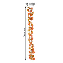 6 Feet Artificial Maple Leaf Vine In Orange Silk