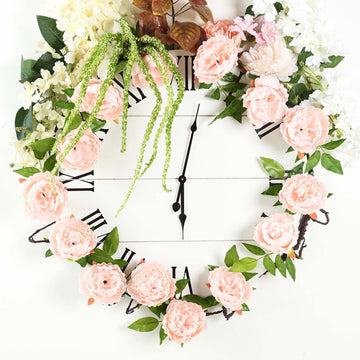 Enhance Your Event Decor with Blush Artificial Silk Peony Hanging Flower Garland