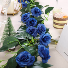 6 Feet Royal Blue Artificial Silk Roses Hanging Vines 20 Flower Garland 