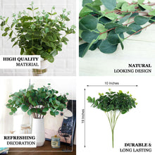 2 Bushes | 19inch Dark Green Artificial Eucalyptus Branch Bouquet Plants