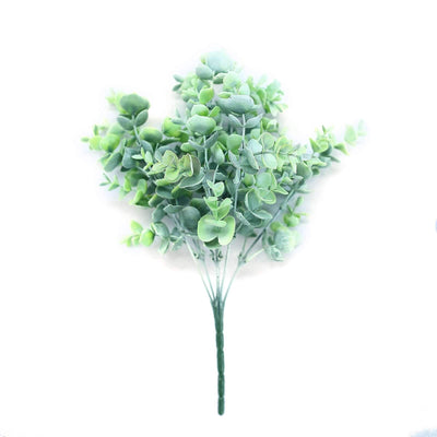 Artificial eucalyptus plant bouquet on white background