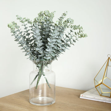 Add Serene Green Flair to Your Space with Frosted Green Artificial Eucalyptus Sprays