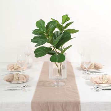 Add a Touch of Green to Your Event Decor with Green Artificial Fiddle Leaf Branch Stems