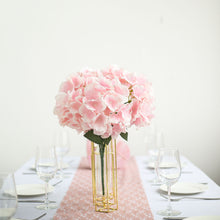 5 Bushes Artificial Blush & Pink Hydrangea Flower Silk Bushes Bouquets 