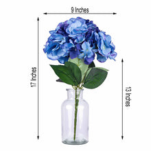 5 Bushes Artificial Silk Royal Blue Hydrangea Flower Bushes Bouquets 