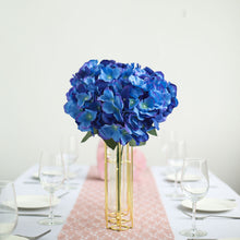 5 Bushes Artificial Royal Blue Hydrangea Flower Silk Bushes Bouquets 