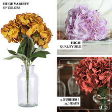 Artificial Hydrangea Flower Lavender Silk Bushes Bouquets 5 Bushes