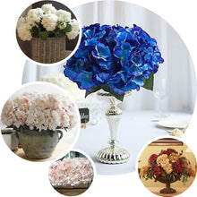 5 Bushes Royal Blue Artificial Hydrangea Flower Silk Bushes Bouquets  