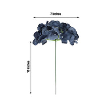 10 Charcoal Gray Artificial Satin Hydrangeas With Flower Heads And Stems