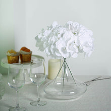 Artificial Satin White Hydrangeas Flower 10 Head and Stems 