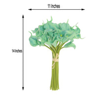 20 Stems | 14" Turquoise Artificial Poly Foam Calla Lily Flowers