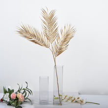 Metallic Gold Artificial Palm Vase Filler Leaves 32 Inch 2 Stems