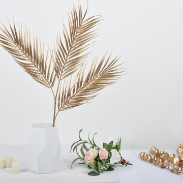 Add Glamour to Your Décor with Metallic Gold Artificial Palm Leaf