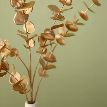Versatile and Stunning Gold Artificial Eucalyptus Leaf Vase Filler