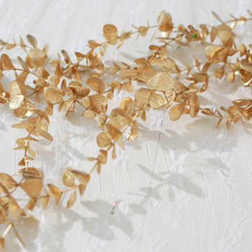 Create Stunning Floral Arrangements with Metallic Gold Artificial Eucalyptus Leaf Garland