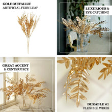 21 Feet Plastic Metallic Gold Fern Branches