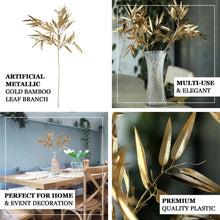 2 Pack | 33inch Shiny Metallic Gold Faux Plant Arrangement Floral Stems