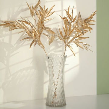 Add a Touch of Elegance with Metallic Gold Faux Plant Arrangement Floral Stems