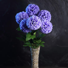 4 Bushes | Purple Artificial Silk Chrysanthemum Flowers, Faux Mums