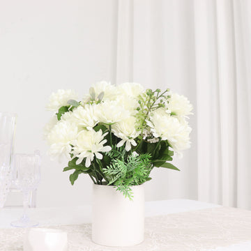 Cream Artificial Silk Chrysanthemum Flower Bouquets