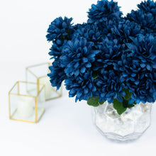 Navy Blue Flower Artificial Chrysanthemum Silk Bouquets 12 Bushes#whtbkgd