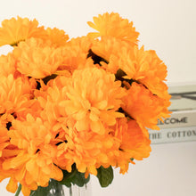 Orange Flowers Artificial 84 Pieces Chrysanthemum Silk 12 Bushes