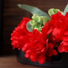 Red Flowers Artificial 84 Pieces Chrysanthemum Silk 12 Bushes