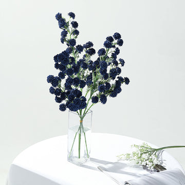 Elevate Your Event Decor with Navy Blue Artificial Chrysanthemum Mum Flower Bouquets