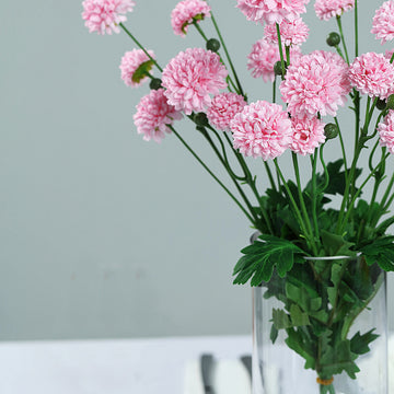 Versatile and Low-Maintenance: Blush Faux Mums Centerpiece Flowers