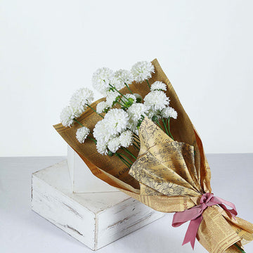 Versatile and Timeless Ivory Artificial Mums Spray