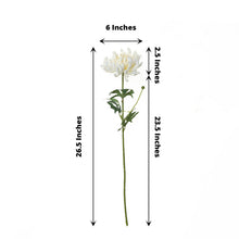 Artificial Silk Chrysanthemum Flowers 27 Inch 3 Stems Ivory