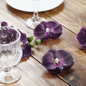 Add Elegance to Your Event with Eggplant Artificial Silk Orchids